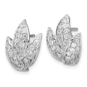 Cheryl M Sterling Silver CZ Post Earrings — alternate view