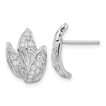 Cheryl M Sterling Silver CZ Post Earrings