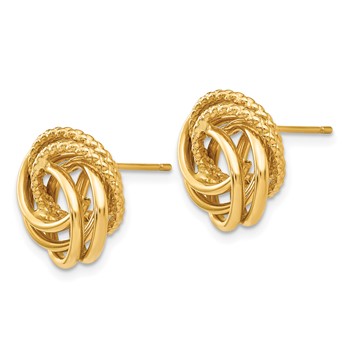 14k 13mm Polished Love Knot Post Earrings — alternate view