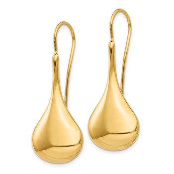 14k Polished Abstract Dangle Wire Earrings — alternate view