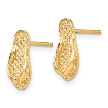 14k Polished Flip-Flop Post Earrings — alternate view