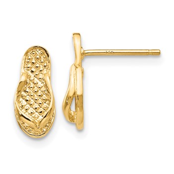 14k Polished Flip-Flop Post Earrings