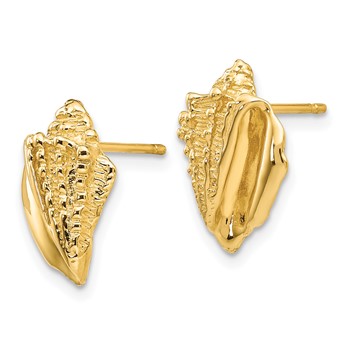 14k Conch Shell Earrings — alternate view