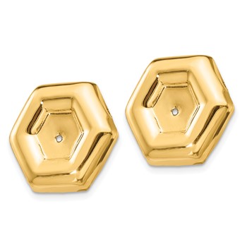14k Polished Fancy Hexagon Earring Jackets — alternate view