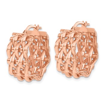 Sterling Silver Rose-tone Panther 5 Row Hoop Earrings — alternate view