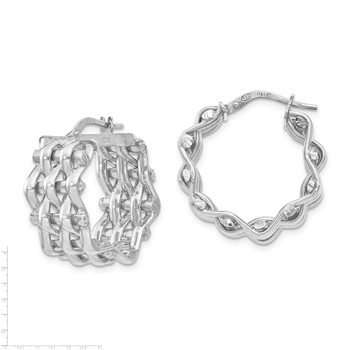 Sterling Silver Panther five row earring-rhodium — alternate view