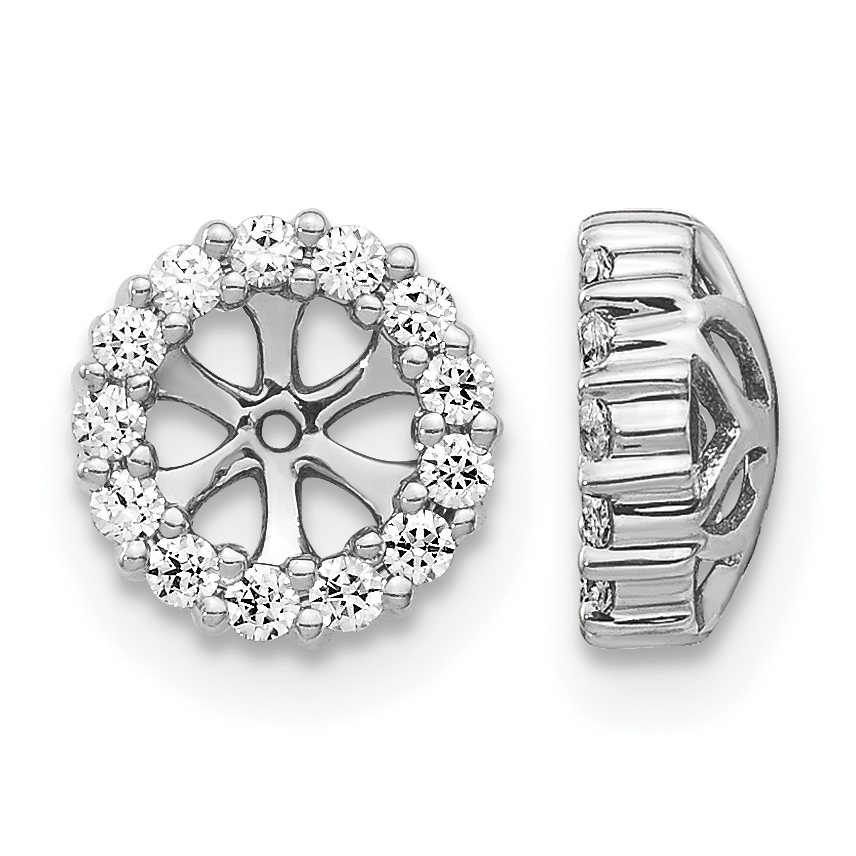 10k White Gold 1/4 carat Diamond 4.25mm Opening Round Earring Jackets