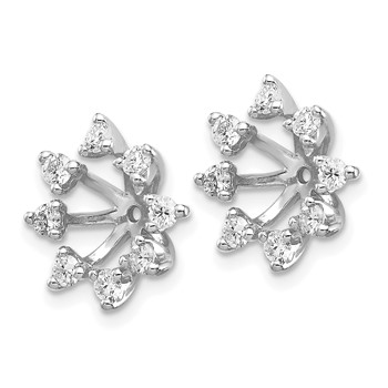 14k White Gold Fancy Diamond Earring Jacket Mountings — alternate view
