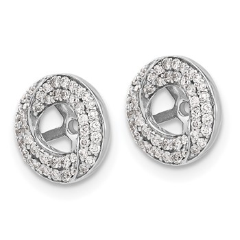 14k White Gold 3/8 carat Diamond Round Earring Jackets — alternate view