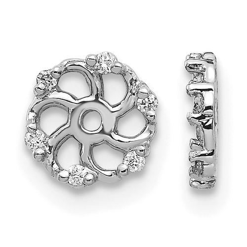 14k White Gold 1/20 ct Lab Grown Diamond VS/SI+ G+ Earring Jacket