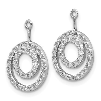 10k White Gold Double Circle Diamond Earring Jackets — alternate view