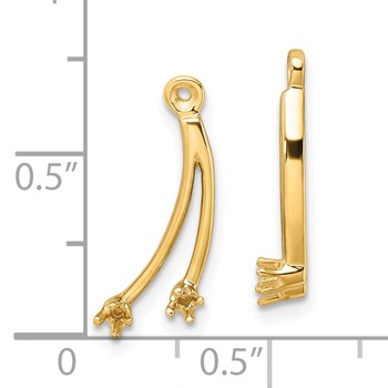 14k 2-Stone Dangle Diamond Earring Jacket Mountings — alternate view