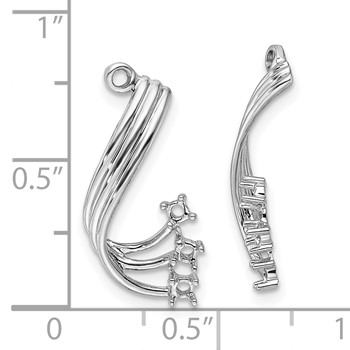 14k White Gold Fancy Twist Diamond Earring Jacket Mountings — alternate view