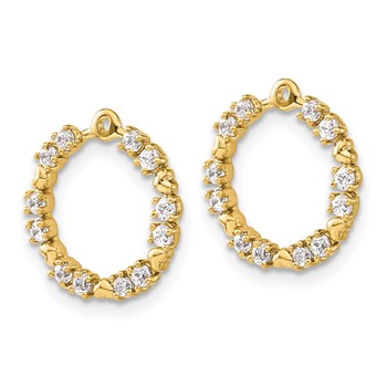 14k 1 carat Lab Grown Diamond VS/SI+ G+ Circle Earring Jackets — alternate view