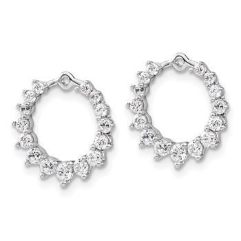 14k White Gold 1 1/2 carat Lab Grown Diamond VS/SI+ G+ Circle Earring Jackets — alternate view