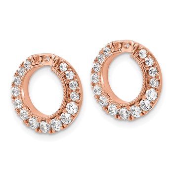 14k Rose Gold 1 1/2 carat Lab Grown Diamond VS/SI+ G+ Circle Earring Jackets — alternate view