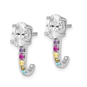 Sterling Silver CZ Blushing Bridal Earrings — alternate view