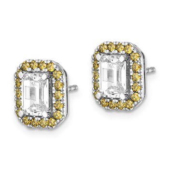 Sterling Silver CZ Blushing Bridal Earrings — alternate view