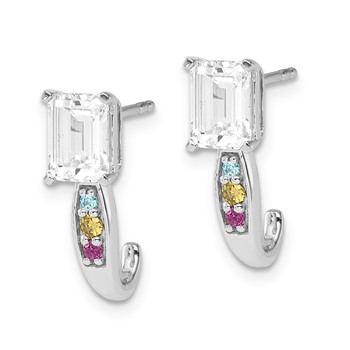 Sterling Silver CZ Blushing Bridal Earrings — alternate view