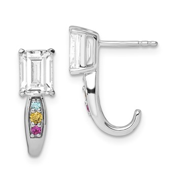 Sterling Silver CZ Blushing Bridal Earrings