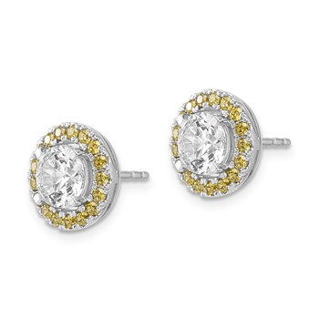 Sterling Silver CZ Blushing Bridal Earrings — alternate view