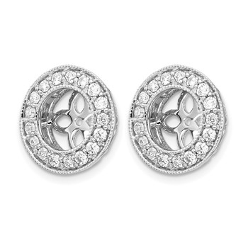 True Origin 14K White Gold 1/2 carat Lab Grown Diamond VS+ F+ for 6.5-7mm Studs Complete Earring Jackets — alternate view