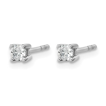 10k White Gold Round 4-Prong .20ct. Diamond Stud Earrings — alternate view