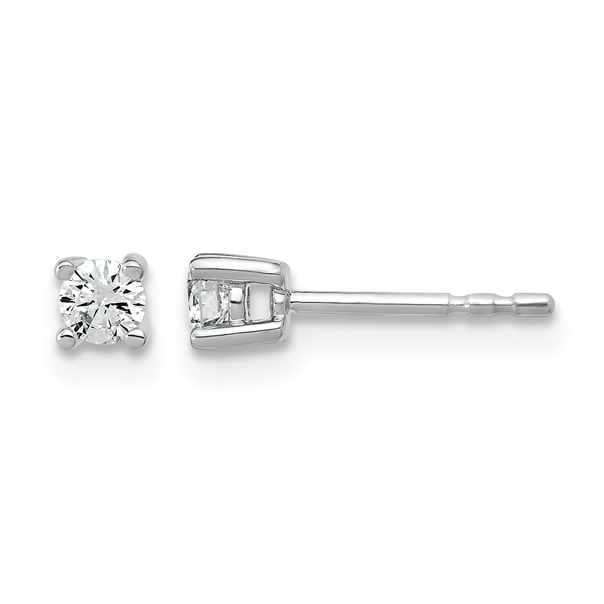 10k White Gold Round 4-Prong .20 carat Diamond Stud Earrings