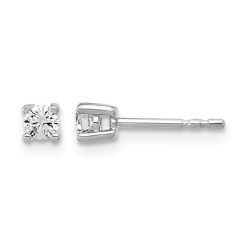 10k White Gold Round 4-Prong .20ct. Diamond Stud Earrings