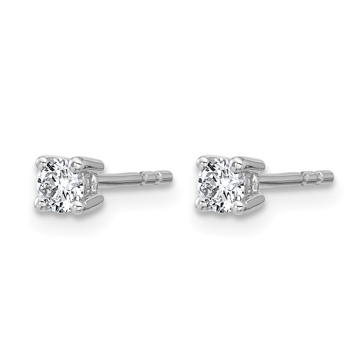 Lab Grown Diamond 1/4 carat Certified Round Earrings 3.2mm 14k White Gold detailed image 2
