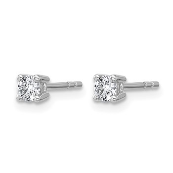 10k White Gold Round 4-Prong .25ct. Diamond Stud Earrings — alternate view