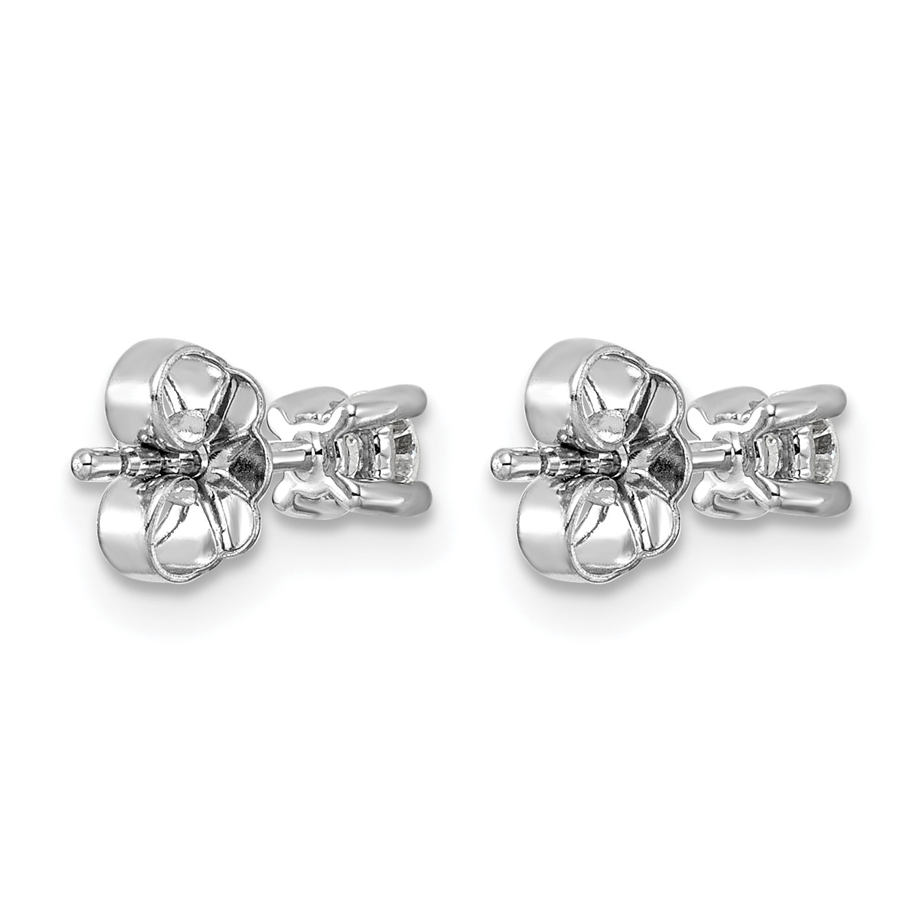 Lab Grown Diamond 1/4 carat Certified Round Earrings 3.2mm 14k White Gold detailed image 4