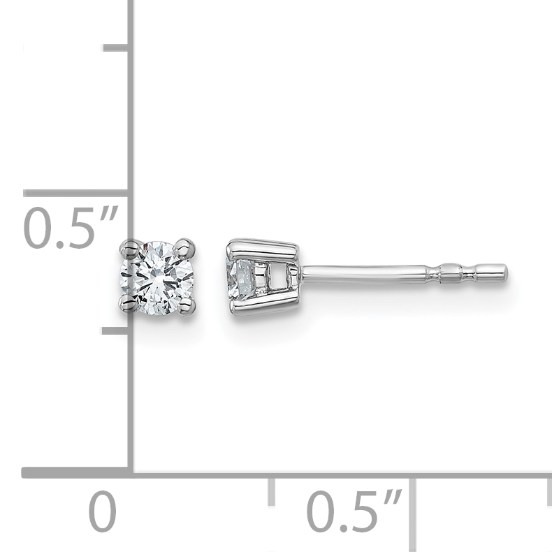 Lab Grown Diamond 1/4 carat Certified Round Earrings 3.2mm 14k White Gold detailed image 5