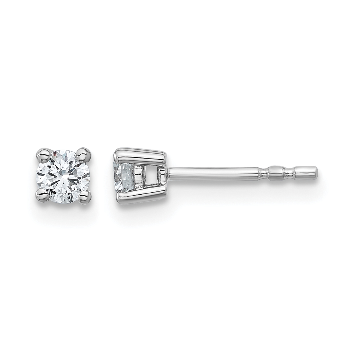 Lab Grown Diamond 1/4 carat Certified Round Earrings 3.2mm 14k White Gold main product image