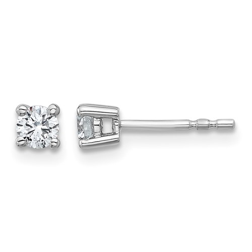SS RH-plated 1/3ct Lab Grown Diamond VS+ F+ Round Complete Stud Earrings