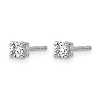 10k White Gold Round 4-Prong .33ct. Diamond Stud Earrings — alternate view