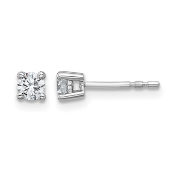 10k White Gold Round 4-Prong .33ct. Diamond Stud Earrings