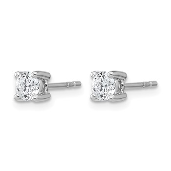 10k White Gold Round 4-Prong .50ct. Diamond Stud Earrings — alternate view