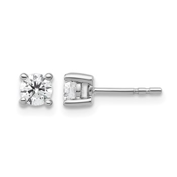 10k White Gold Round 4-Prong .50ct. Diamond Stud Earrings