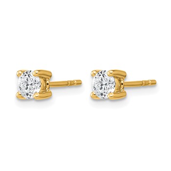 10k Round 4-Prong .50ct. Diamond Stud Earrings — alternate view