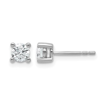 14k White Gold 5/8 carat total weight Round VS/SI DEF Lab Grown Diamond 4 Prong Stud Post Earrings