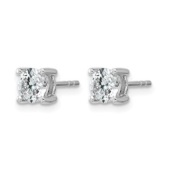 10k White Gold Round 4-Prong 1.00ct. Diamond Stud Earrings — alternate view