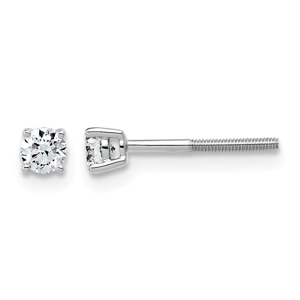 14kw 1/4ct Lab Grown Dia VS/SI+ G+ Round Comp Ltwt Screwback Earrings