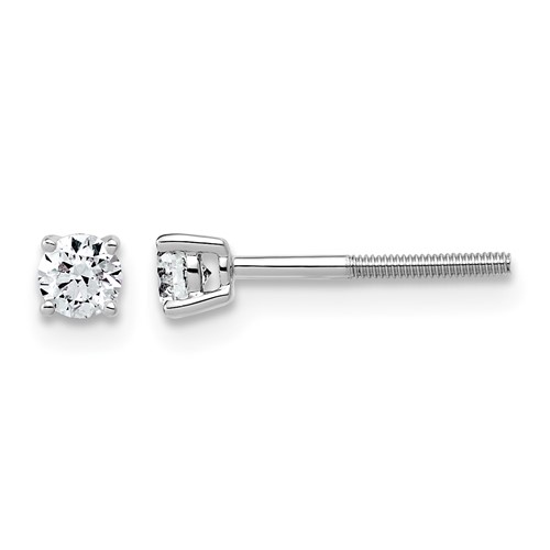 14kw 1/4ct Lab Grown Dia VS/SI+ G+ Round Comp Ltwt Screwback Earrings