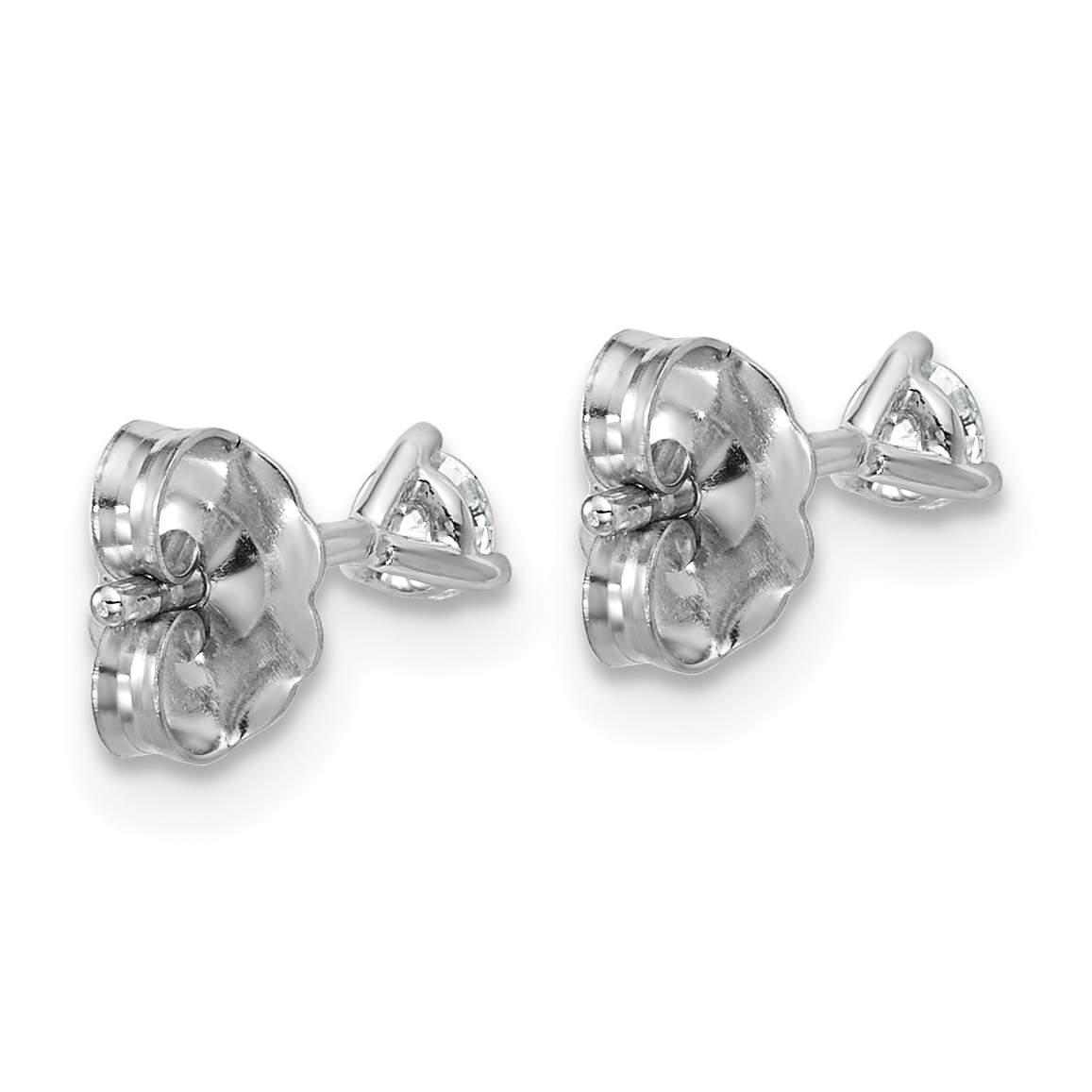 Lab Grown Diamond 1/5 carat Certified Round Complete Earrings 3mm 14k White Gold detailed image 4