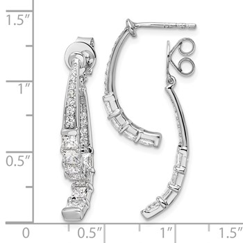 14k White Gold 2 5/8 carat Lab Grown Diamond VS/SI+ G+ Front and Back Dangle Post Earrings — alternate view