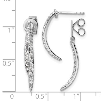 14k White Gold 5/8 carat Lab Grown Diamond VS/SI+ G+ Front and Back Dangle Post Earrings — alternate view