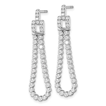 14k White Gold 1 5/8 carat Lab Grown Diamond VS/SI+ G+ Complete Dangle Loop Post Earrings — alternate view