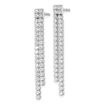 14k White Gold 1 7/8 carat Lab Grown Diamond VS/SI+ G+ Complete Dangle Post Earrings — alternate view