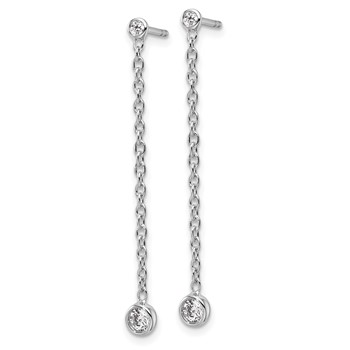 14k White Gold 1/4 carat Lab Grown Diamond VS/SI+ G+ Complete Dangle Post Earrings — alternate view